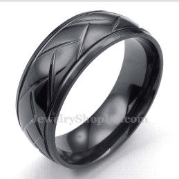 Zwarte Hack Flower Titanium Ring