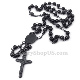 Zwarte Titanium Jezus Hanger Ketting