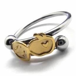 Fruit Love 8 Mm Titanium En Gouden Ring