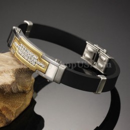 Hot Sale Heren Goudkleurige Zirkonia Titanium Armband C934