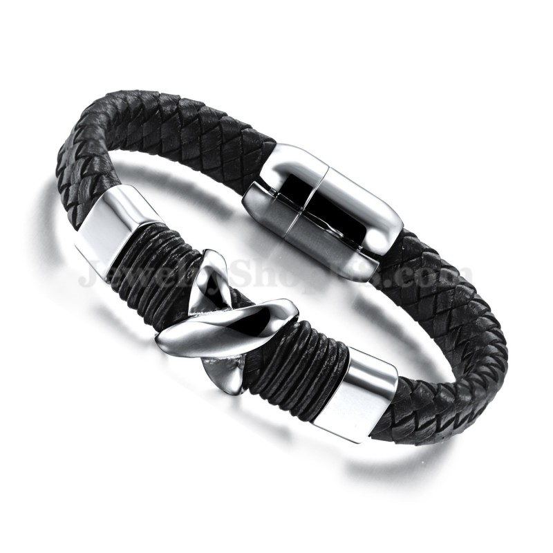 Mode Heren Titanium Leren Armband C902