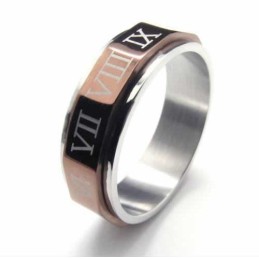 Romeinse Cijfers Heren 7 Mm Titanium Ring