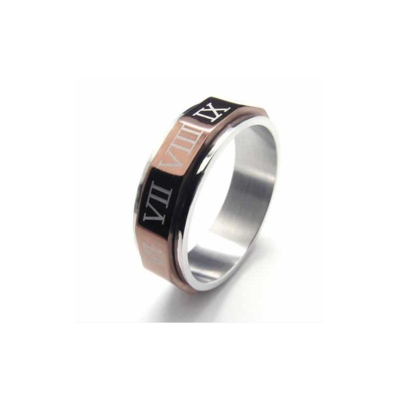 Romeinse Cijfers Heren 7 Mm Titanium Ring