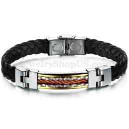 Personality Heren Titanium Leren Armband C817