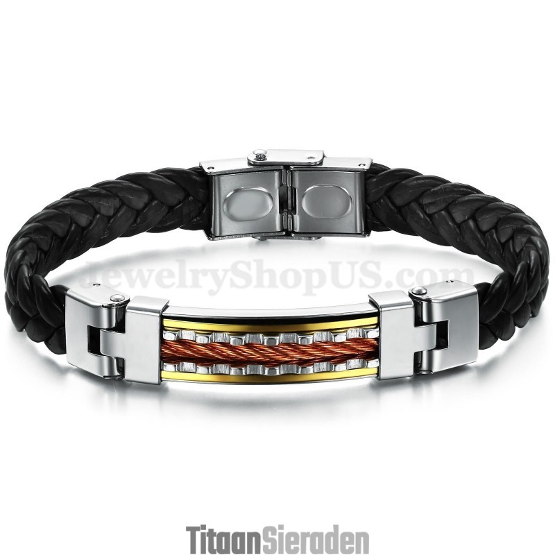 Personality Heren Titanium Leren Armband C817 Personality Heren Titanium Leren Armband C817