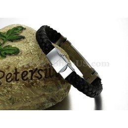 Personality Heren Titanium Leren Armband C817