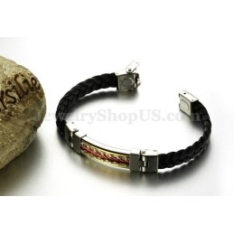 Personality Heren Titanium Leren Armband C817