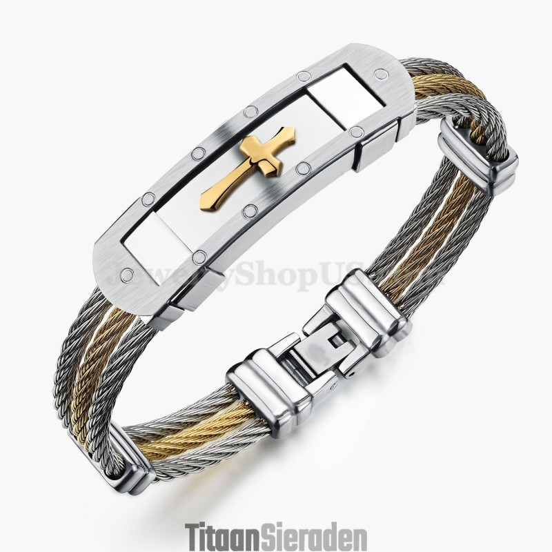 Klassieke Titanium Kruisarmband Voor Heren C782
