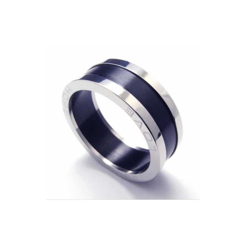 Liefde 8 Mm Zwarte Titanium Ring