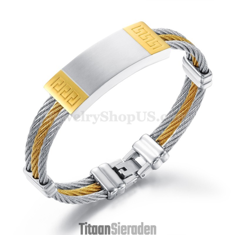 Prachtige Heren Titanium Armband C755