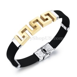 Heren Hollow Gold Titanium Armband C996