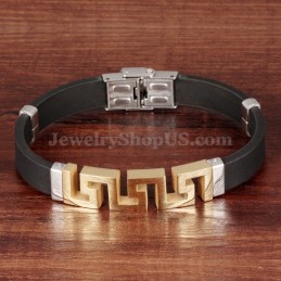 Heren Hollow Gold Titanium Armband C996