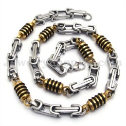 Zilveren Gouden Heren Titanium Ketting