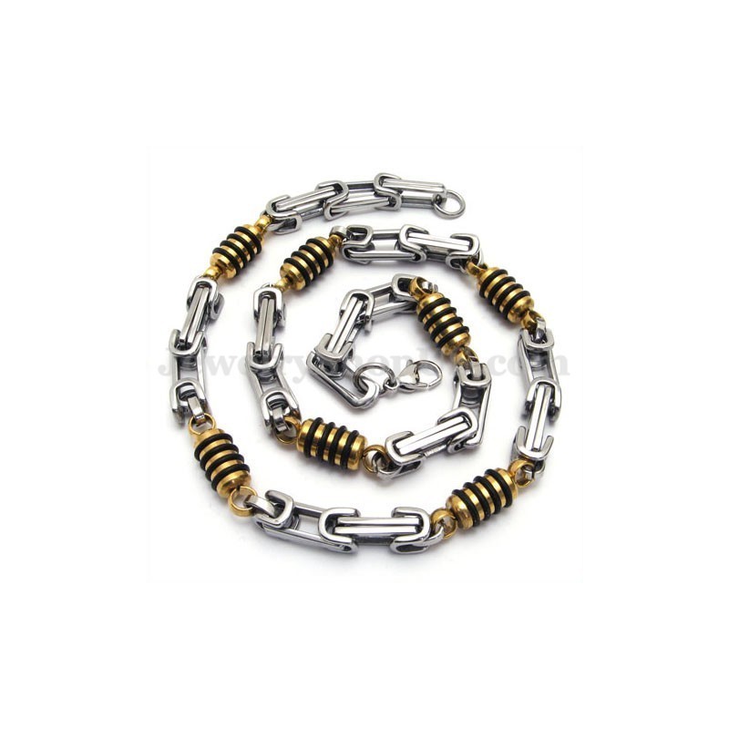Zilveren Gouden Heren Titanium Ketting Zilveren Gouden Heren Titanium Ketting