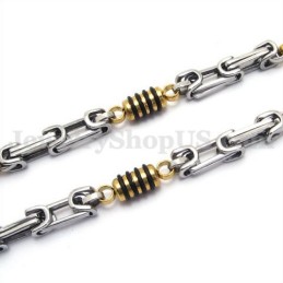 Zilveren Gouden Heren Titanium Ketting