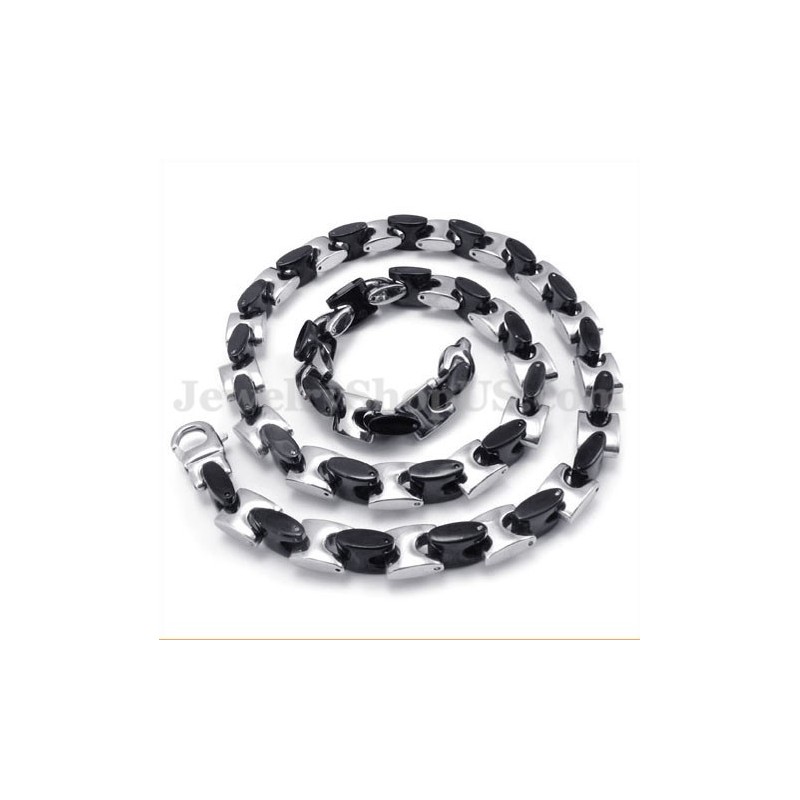 Prachtige Zwarte Titanium Ketting Voor Heren Prachtige Zwarte Titanium Ketting Voor Heren