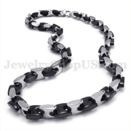 Prachtige Zwarte Titanium Ketting Voor Heren