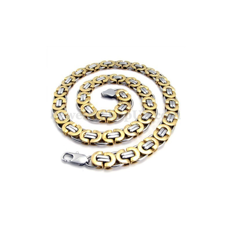 Prachtige Gouden Heren Titanium Ketting Prachtige Gouden Heren Titanium Ketting