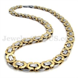 Prachtige Gouden Heren Titanium Ketting