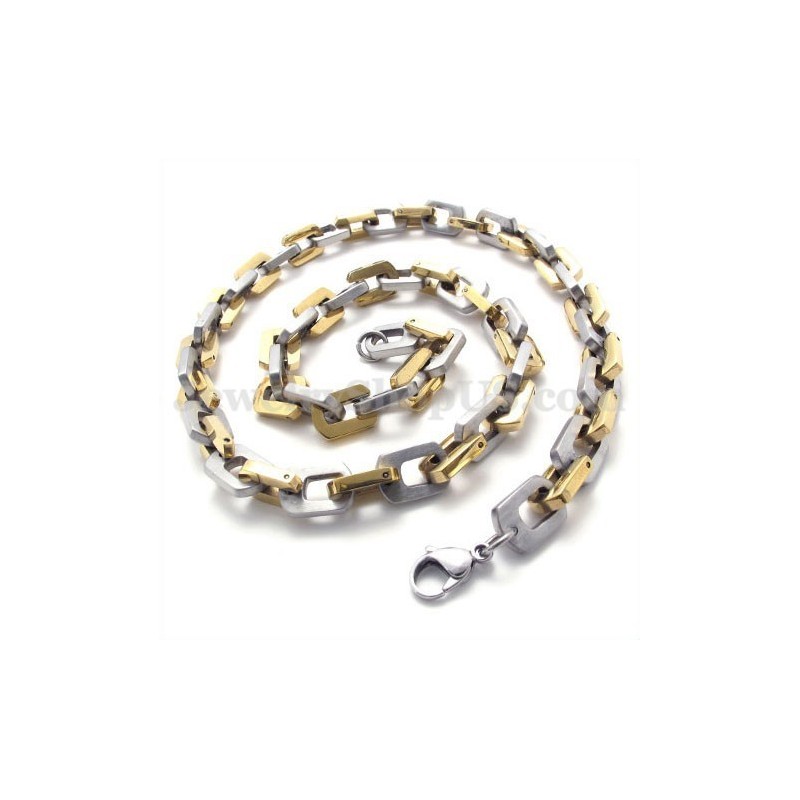 Prachtige Gouden Heren Titanium Ketting
