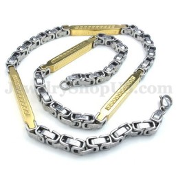 Zilveren Gouden Heren Titanium Ketting