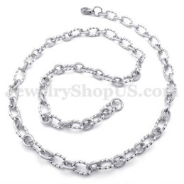 Eenvoudige Zilveren Heren Titanium Ketting