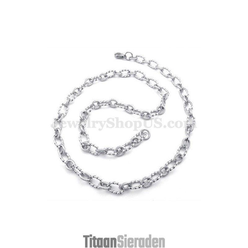 Eenvoudige Zilveren Heren Titanium Ketting Eenvoudige Zilveren Heren Titanium Ketting