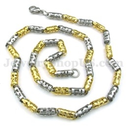 Prachtige Gouden Heren Titanium Ketting