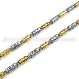 Prachtige Gouden Heren Titanium Ketting