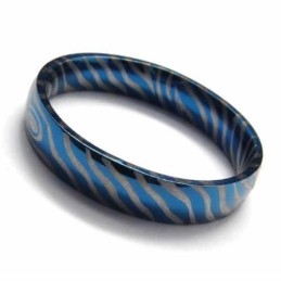 4 Mm Damesring In Blauw Titanium