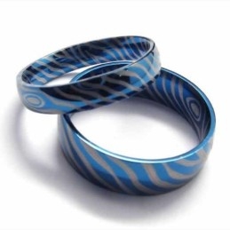 4 Mm Damesring In Blauw Titanium