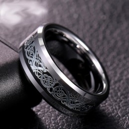 Herenmode Persoonlijkheid Wolfraam Ringen Met Drakenpatronen