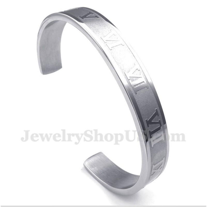 Herenarmband Met Romeinse Cijfers Van Titanium Herenarmband Met Romeinse Cijfers Van Titanium