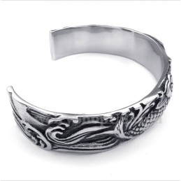 Titanium Gegoten Armband Voor Heren Met Vissenpatroon