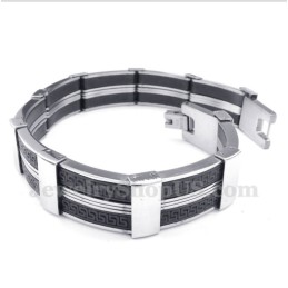 Herenarmband Van Titaniumrubber Met Grieks Meanderpatroon