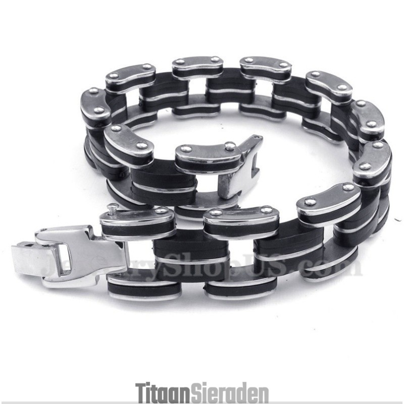 Heren Titanium Rubberen Armband Heren Titanium Rubberen Armband