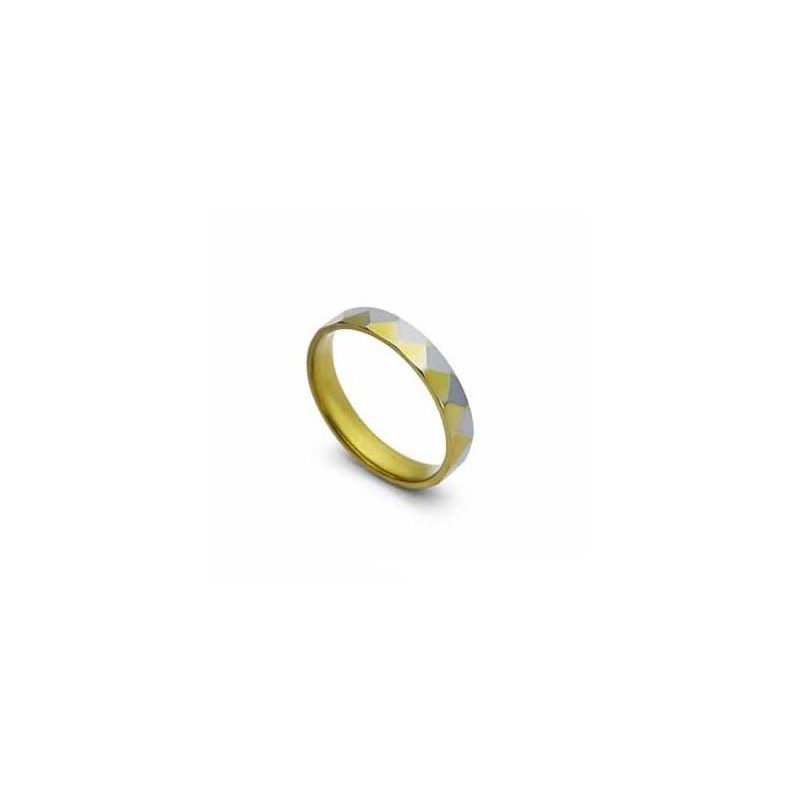 4 Mm Titanium Ring Van Goud En Zilver 4 Mm Titanium Ring Van Goud En Zilver