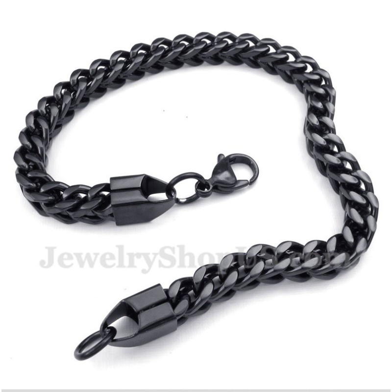 Heren Titanium Zwarte Armband