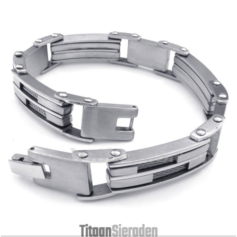 Heren Titanium Kabelarmband