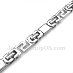 Heren Titanium Griekse Meanderpatroon Armband