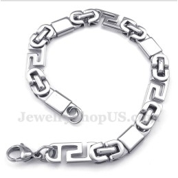 Heren Titanium Griekse Meanderpatroon Armband