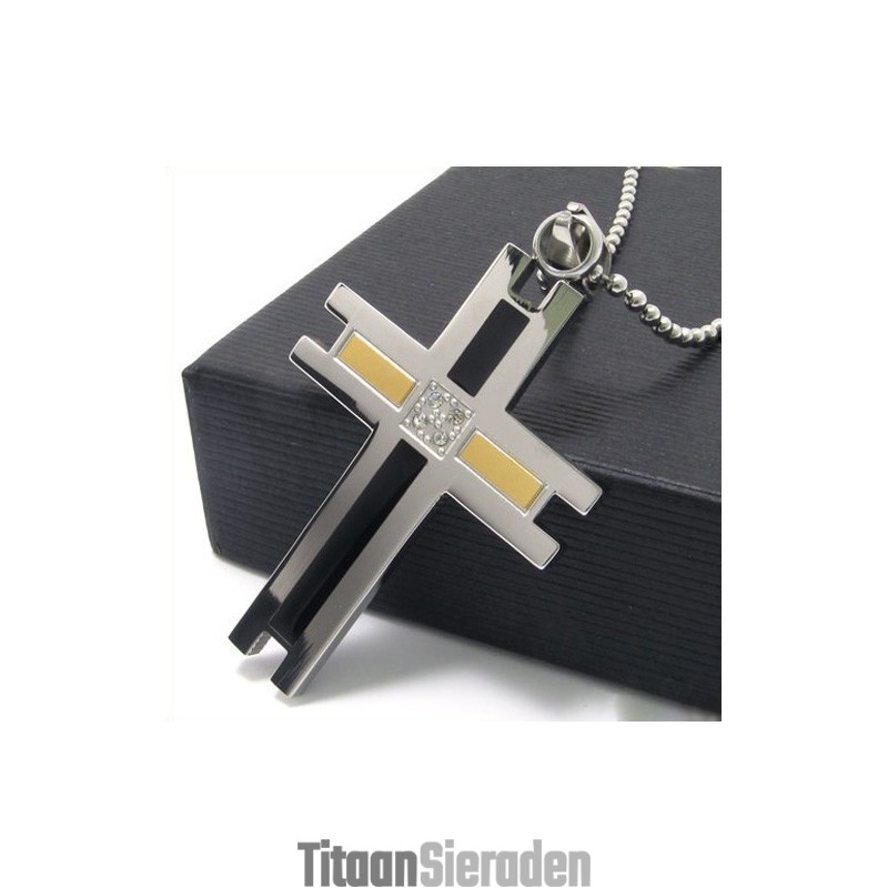 Heren Nieuwe Stijl Kruis Titanium Hanger