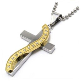 Mode S-Stijl Met Diamanten Kruis Titanium Hanger