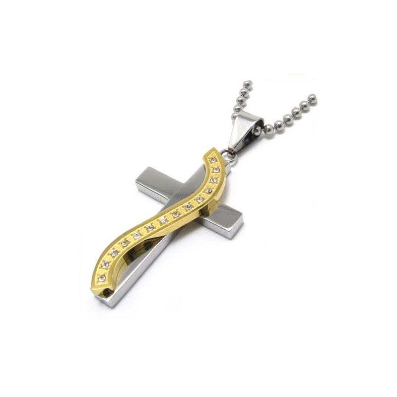 Mode S-Stijl Met Diamanten Kruis Titanium Hanger Mode S-Stijl Met Diamanten Kruis Titanium Hanger