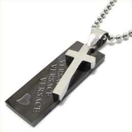 Liefdeshart Zwart Titanium Kruis Hanger