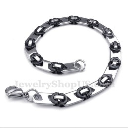 Heren Titanium Zwarte Ronde Armband