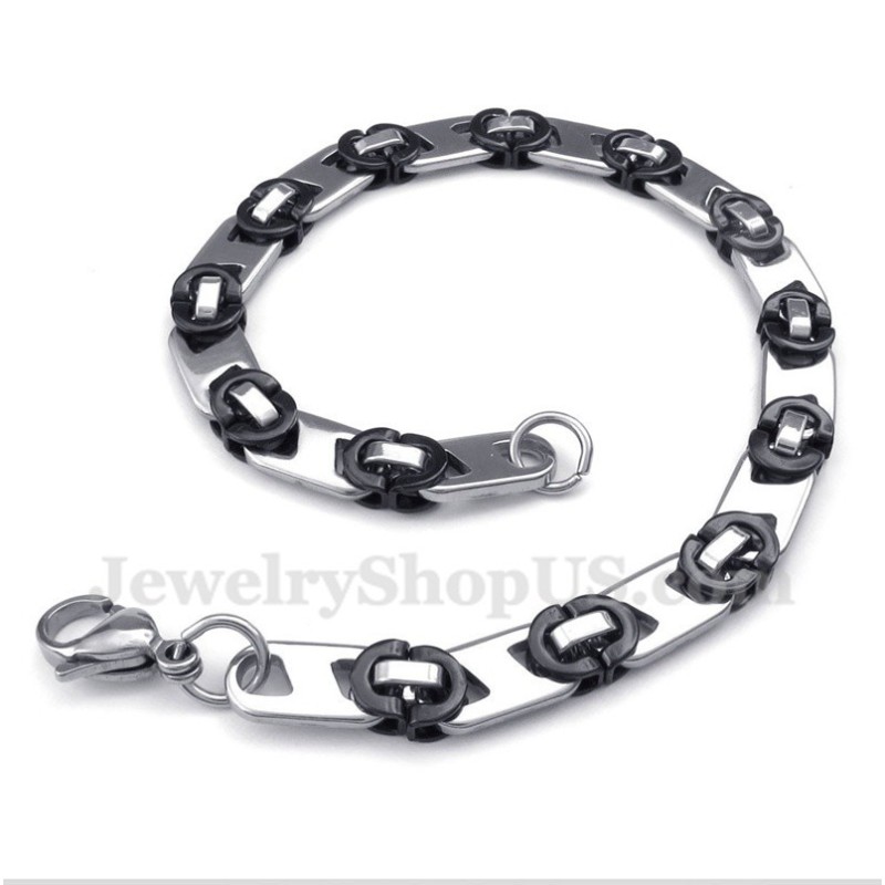 Heren Titanium Zwarte Ronde Armband Heren Titanium Zwarte Ronde Armband