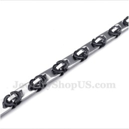 Heren Titanium Zwarte Ronde Armband