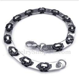 Heren Titanium Zwarte Ronde Armband