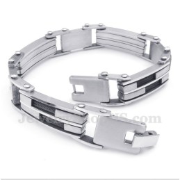 Heren Titanium Zwarte Kabelarmband